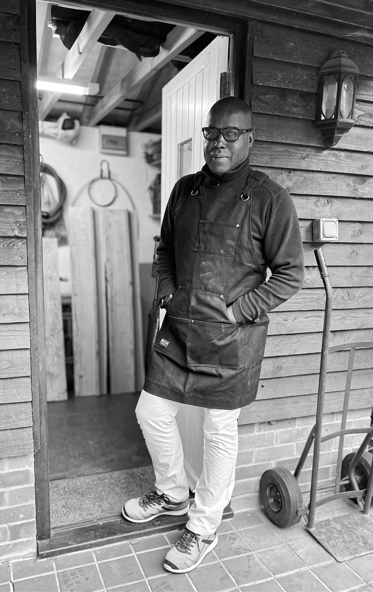 Ayo in his workshop