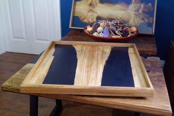View of ottoman tray sitting on coffee table