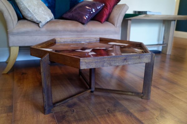 Hexagonal Occasional Table with Removable Tray