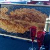 Elm and Resin Ottoman Tray with Champaign Glasses