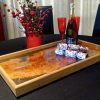 Ottoman Tray with Crackers and Champaign
