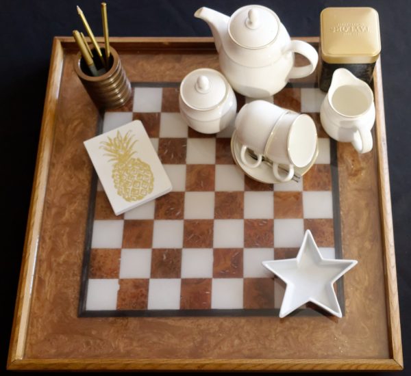 Aerial View of Ottoman Tray Checkers Board