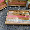 Elm with Pink and Turquoise Resin Ottoman Tray