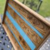 Elm and Turquoise Resin Ottoman Tray
