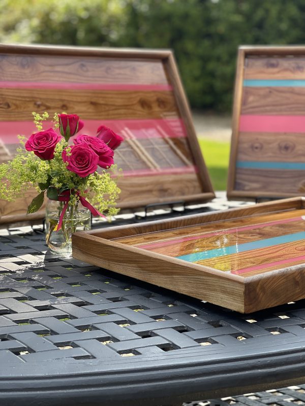 DAMA Designs Pink and Turquoise Trays