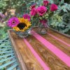 Elm and Pink Resin Tray with Flowers