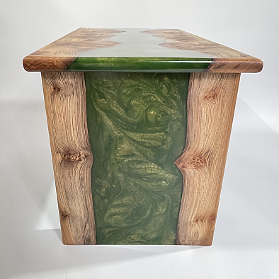 Side of Table showing Resin swirls