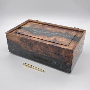 Storage Burr box made from resin and burr elm