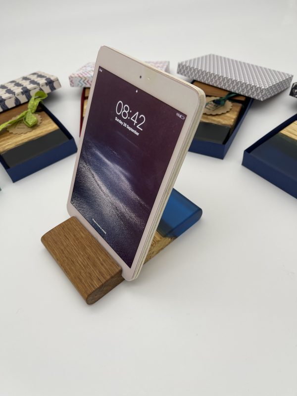 Ipad stands - wood and coloured resin